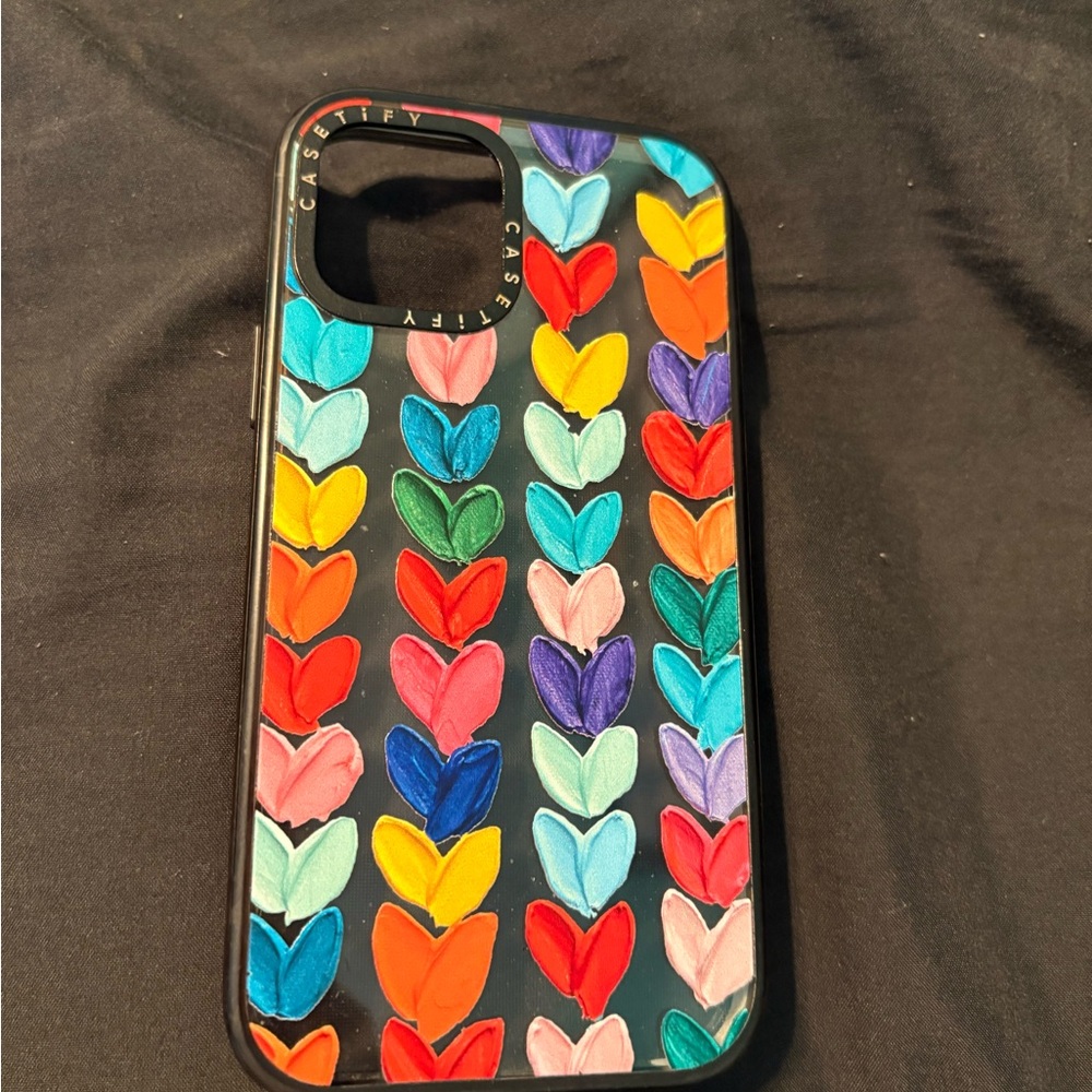 Casetify Red and Pink Heart Pattern iPhone 12 Case